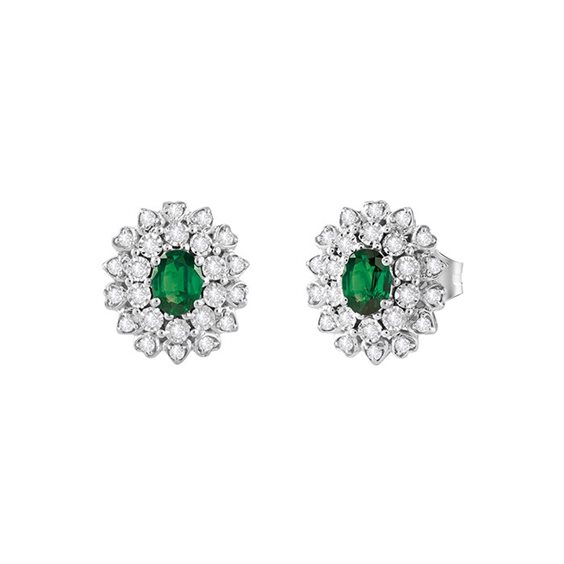 Boucles d'oreilles Bliss Femme in Or blanc Smeraldo 0.38 Ct 20102638 - 20102638